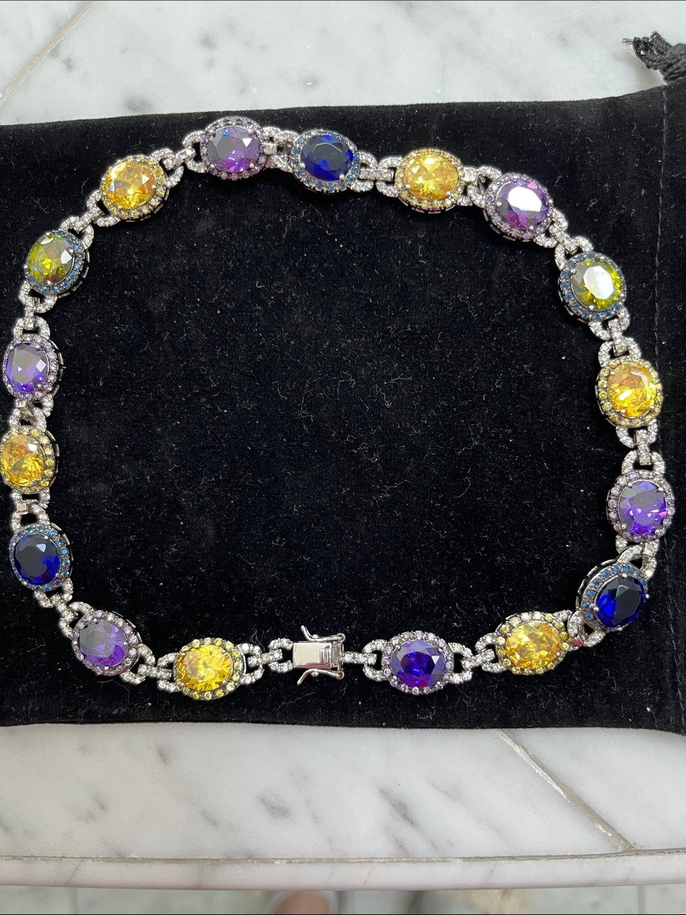 Multicolor Crystal Tennis Necklace - Women Jewelry